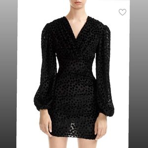 Maje Reine Burnout Polka Dot Mini Dress